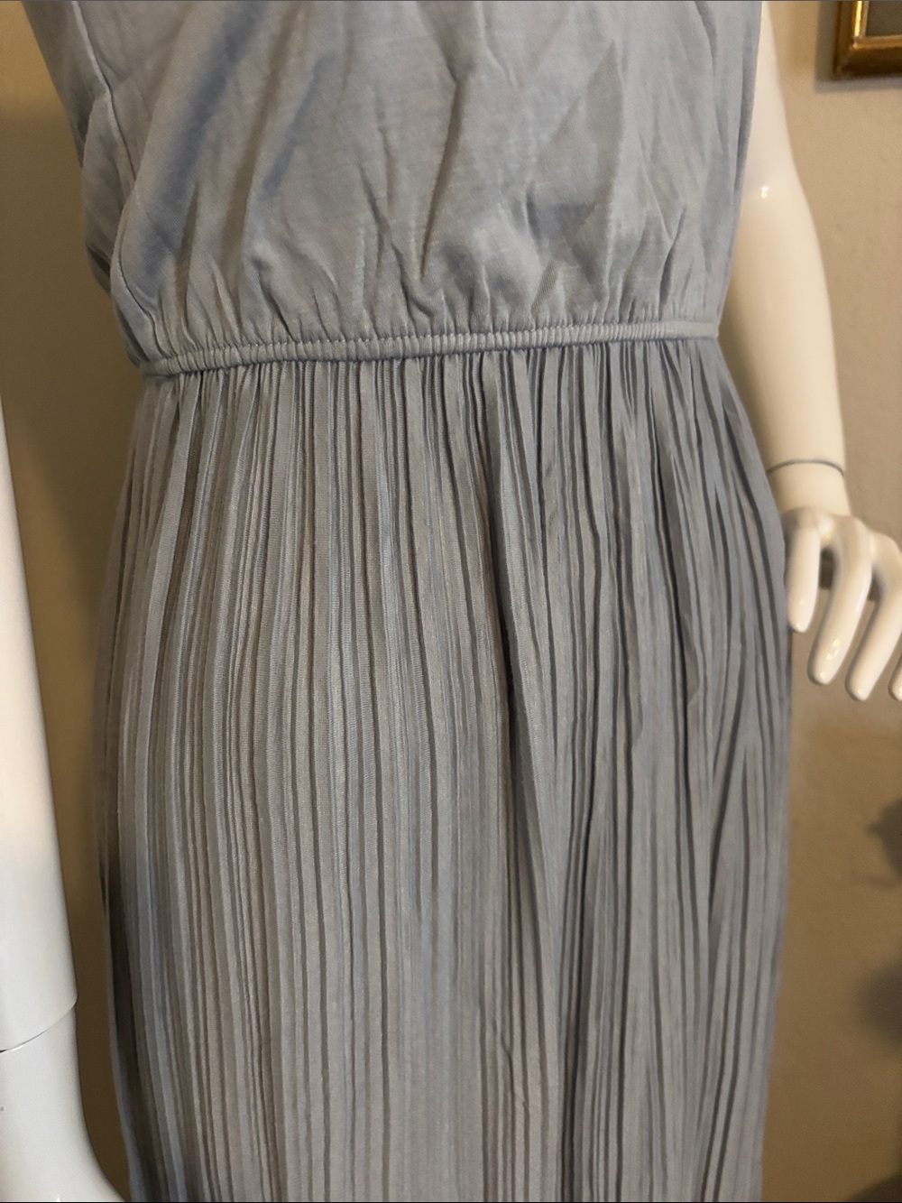 OAK + FORT Sleeveless Square-Neck Light Gray Midi Dress - Picture 4 of 11